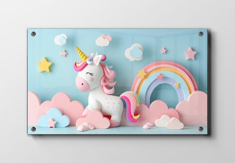 Dreamy Unicorn And Rainbow Plakat