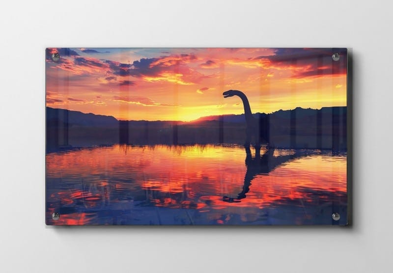 Mystical Sunset Dinosaur Silhouette Plakat