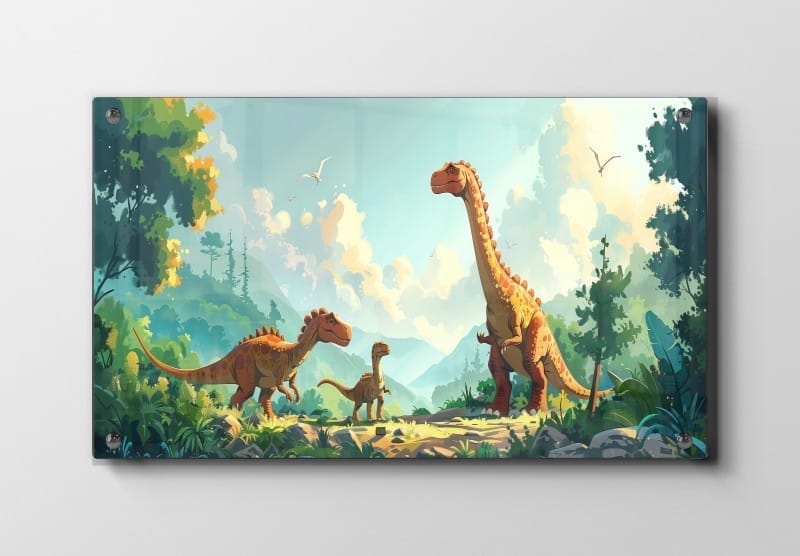 Playful Dinosaur Family Adventure Plakat