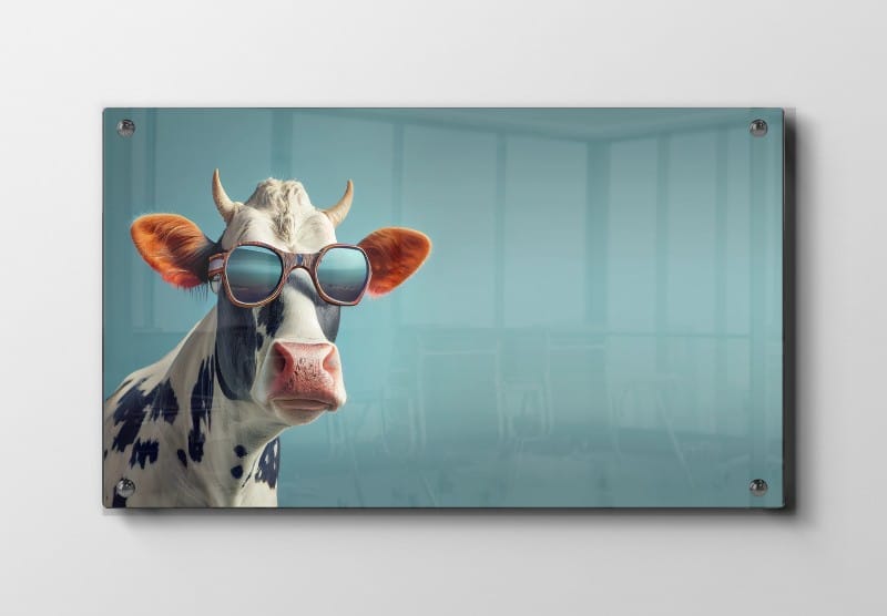 Playful Cow With Sunglasses Kids Room Plakat