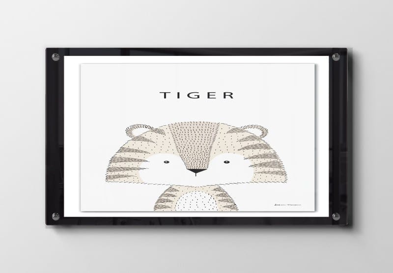 Gentle Baby Tiger Illustration Plakat