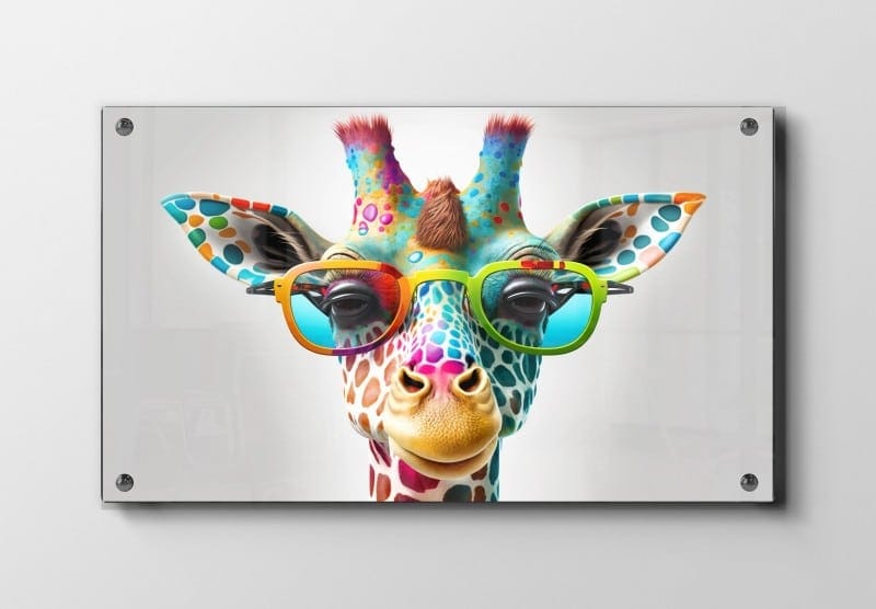 Playful Colorful Giraffe Plakat