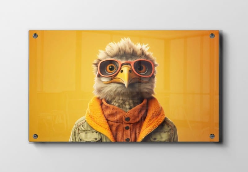 Curious Eagle With Glasses Plakat