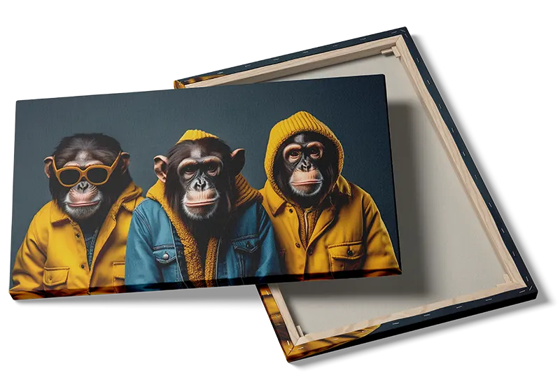 Cool Monkeys In Trendy Jackets Plakat
