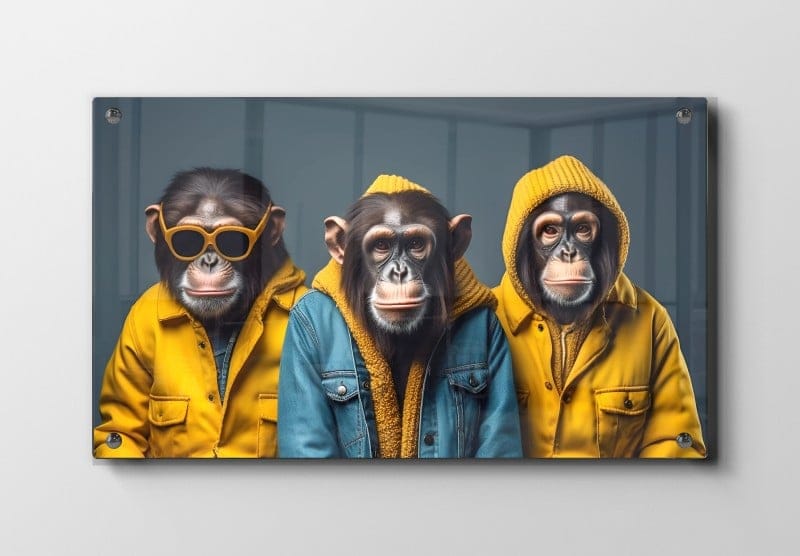 Cool Monkeys In Trendy Jackets Plakat