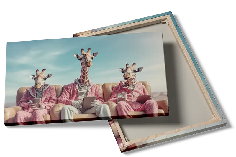 Playful Giraffe Family Plakat