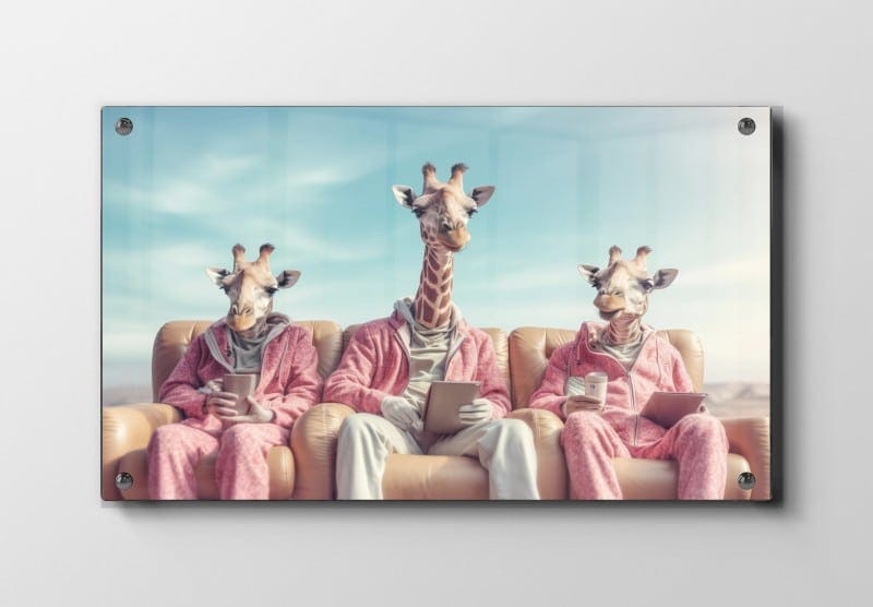 Playful Giraffe Family Plakat