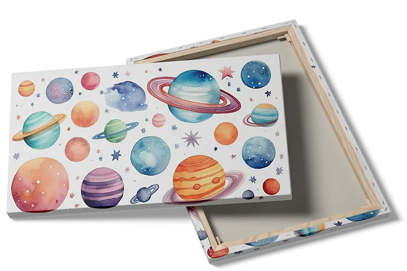 Playful Watercolor Planets Plakat