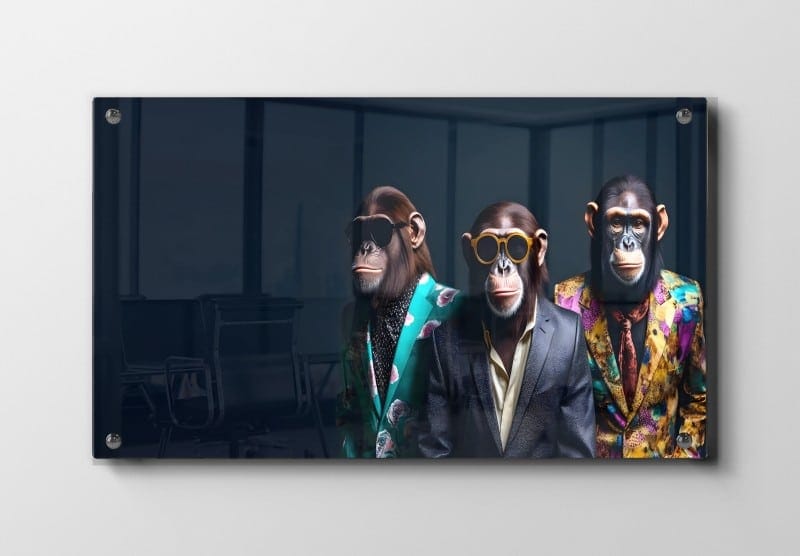 Playful Monkeys In Stylish Suits Plakat