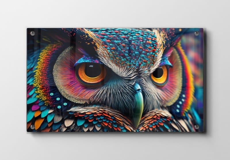 Curious Colorful Owl Plakat
