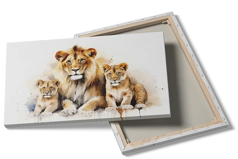 Gentle Lion Family Portrait Plakat