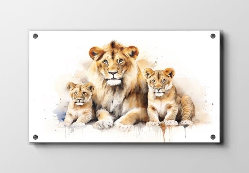 Gentle Lion Family Portrait Plakat