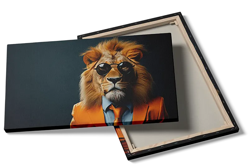 Cool Lion In Orange Suit Plakat