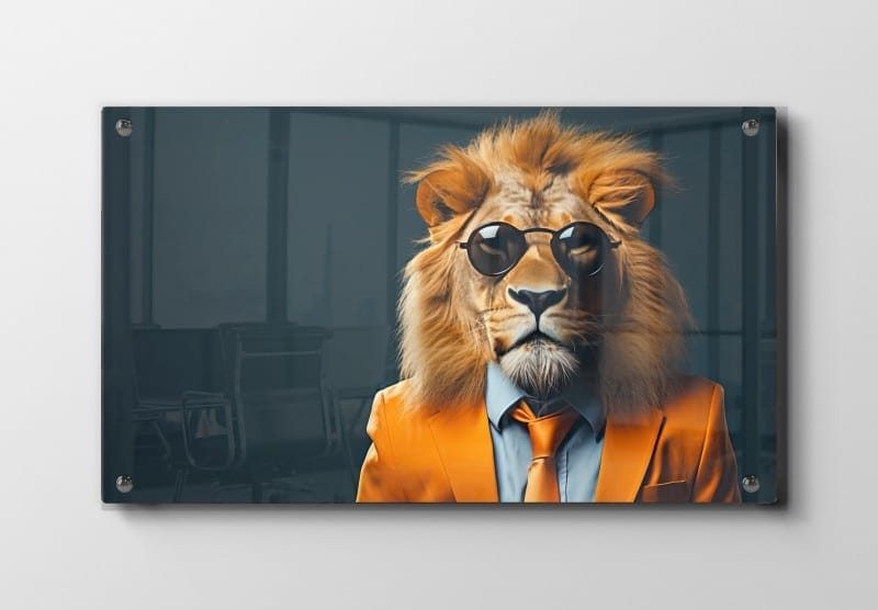 Cool Lion In Orange Suit Plakat