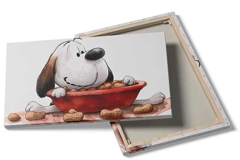 Playful Puppy With Peanuts Plakat