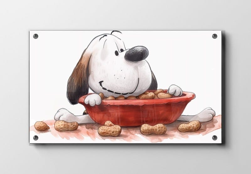 Playful Puppy With Peanuts Plakat
