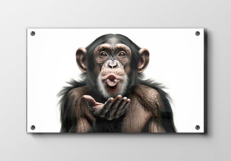 Playful Monkey Blow Kiss Plakat