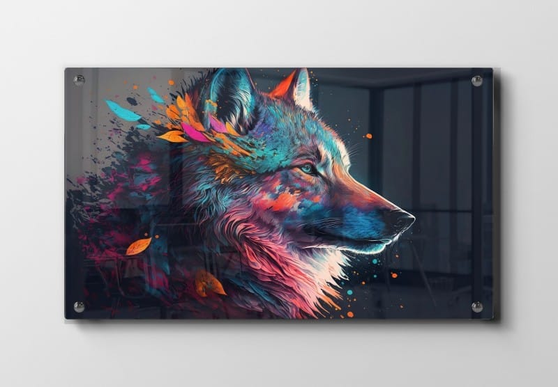 Mystical Colorful Wolf Plakat