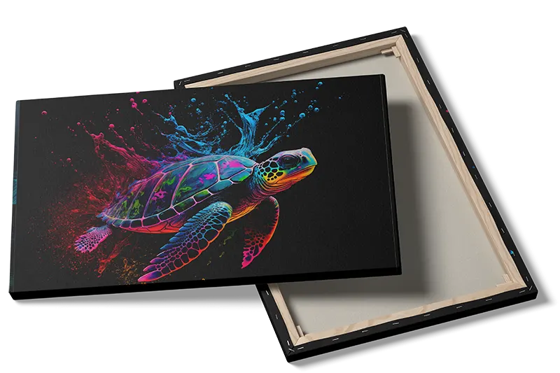 Vibrant Splash Sea Turtle Plakat