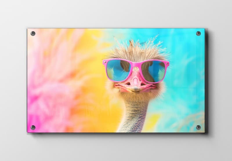Playful Ostrich With Sunglasses Plakat