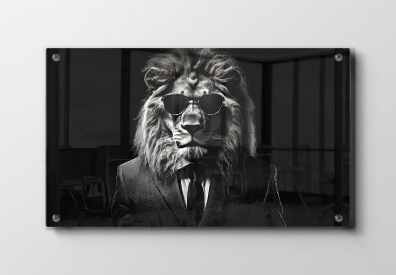 Cool Lion In Suit Plakat