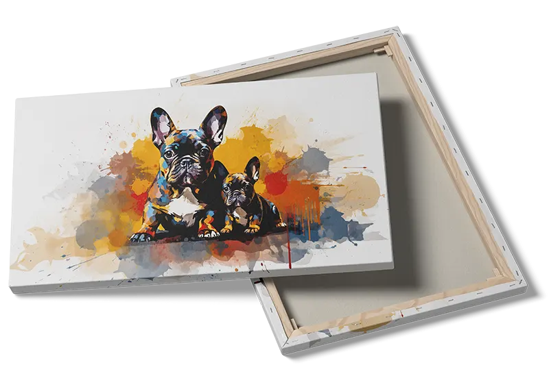 Playful French Bulldog Puppies Plakat