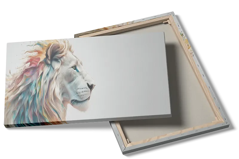 Majestic Colorful Lion Portrait Plakat