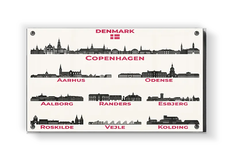 Danske Byers Silhuetter Plakat