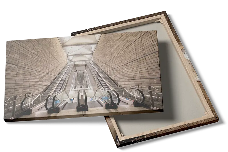 Symmetrical Modern Escalator View