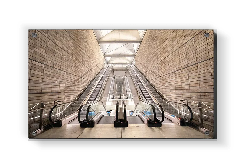 Symmetrical Modern Escalator View