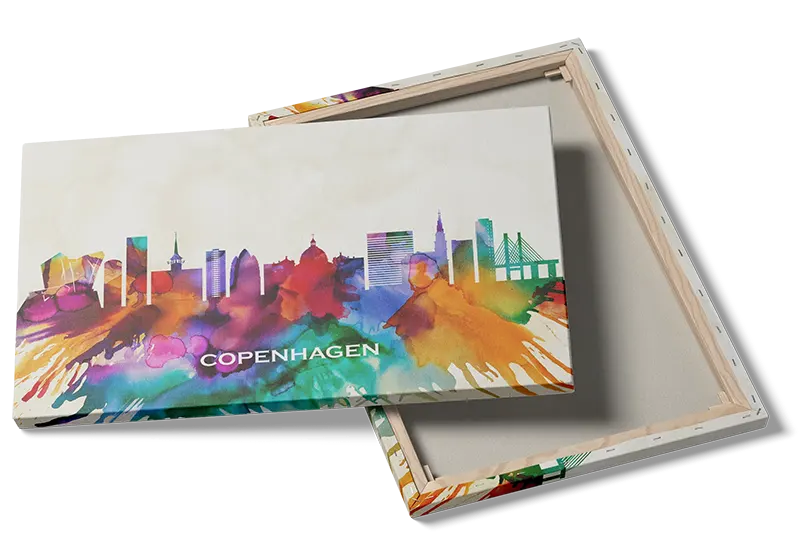 Colorful Copenhagen City Skyline
