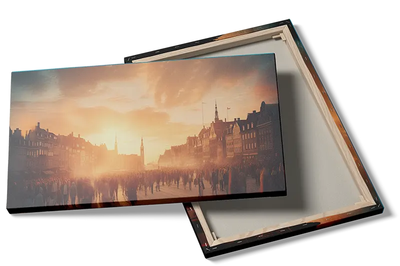Sunset Over Historic City Street