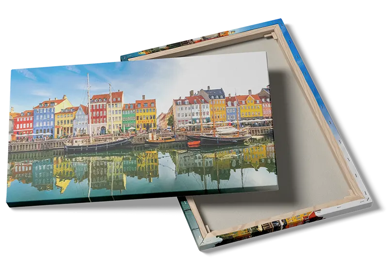 Colorful Waterfront Buildings Scene