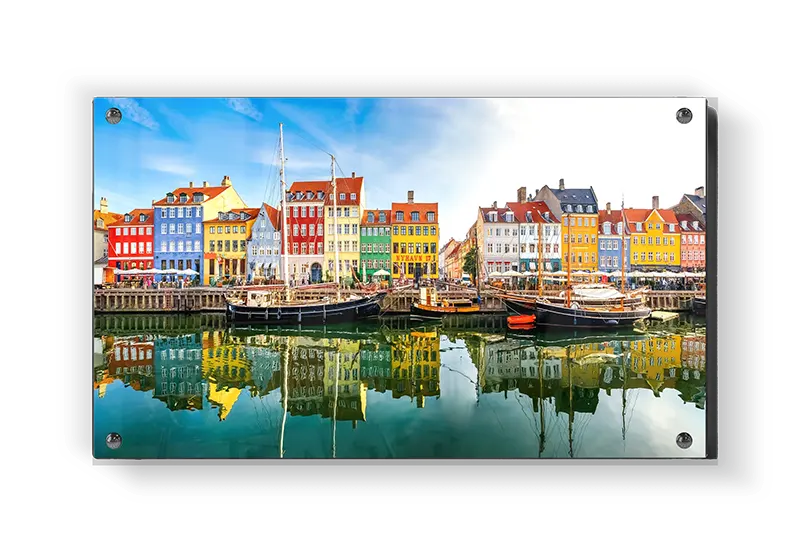 Colorful Waterfront Buildings Scene