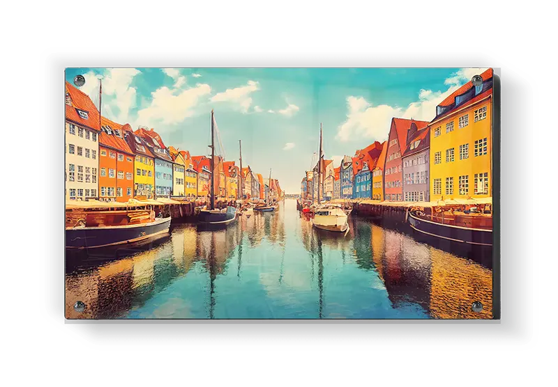 Colorful Canal With Boats