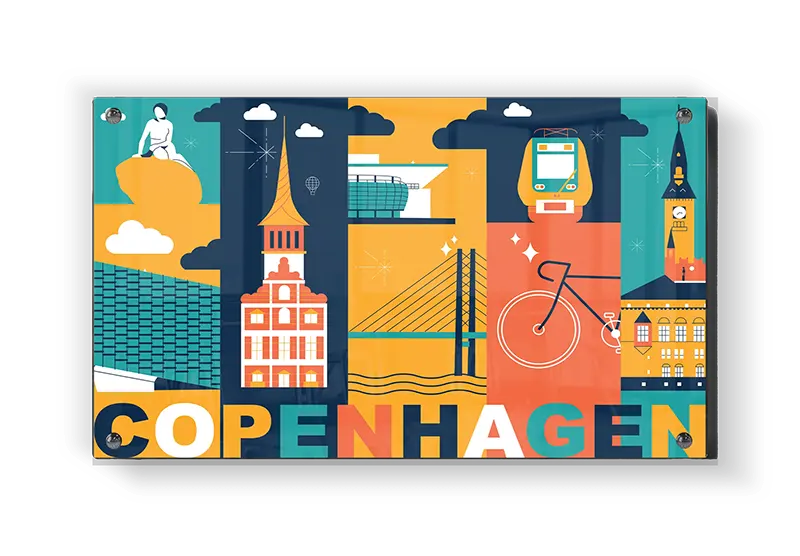 Colorful Copenhagen City Icons