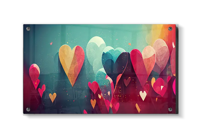 Hjerter med collage tekstur farvegradient