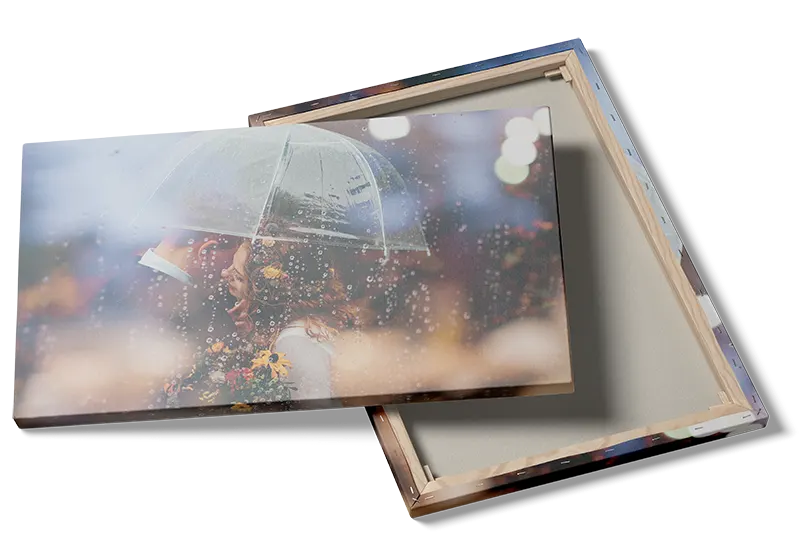 Par paraply regn med bokeh dråber
