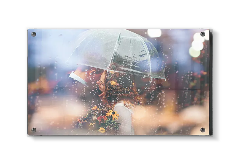 Par paraply regn med bokeh dråber