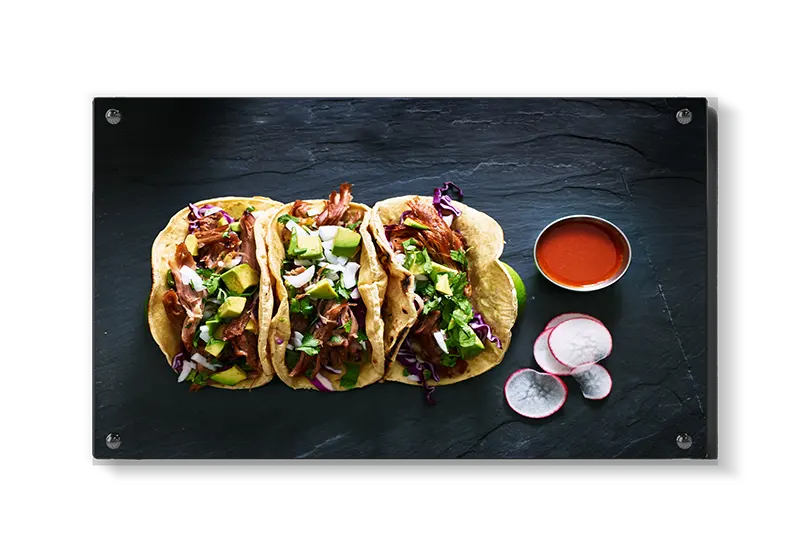 Tacos salsa radiser med madfotografi tekstur