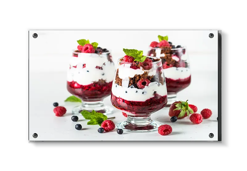 Dessertglas bær yoghurt mynte med lag