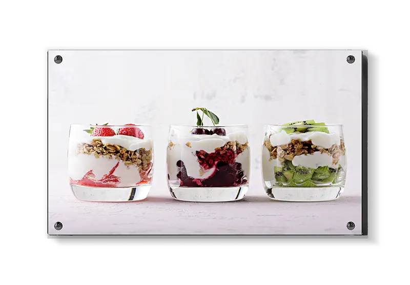 Dessertglas yoghurt bær granola med lag