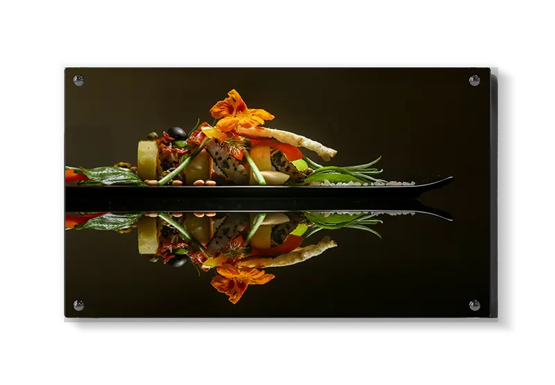 Mad tallerken blomster urter med refleksion