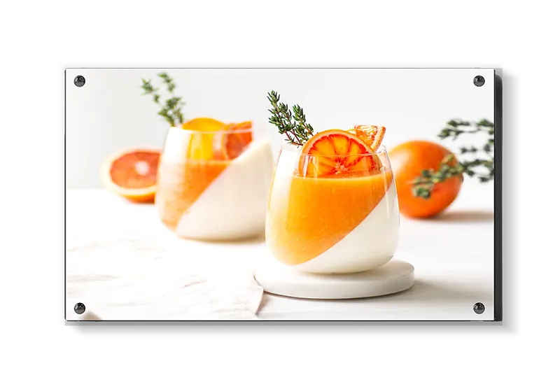 Drinks glas citrusfrugt med garniture tekstur