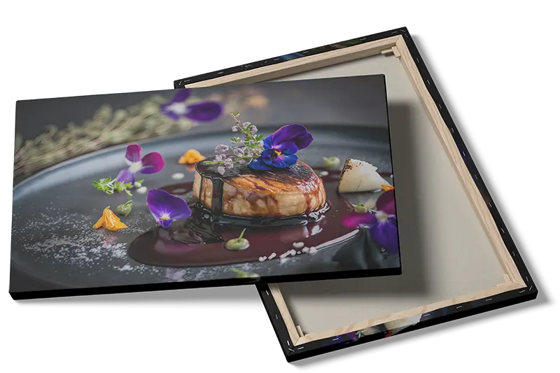 Dessert tallerken blomster med madfotografi glasur