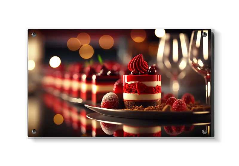 Dessert bær glas med bokeh tekstur