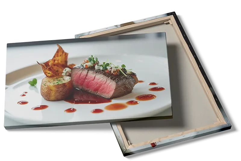 Bøf tallerken kartoffel med sauce mikrogrønt