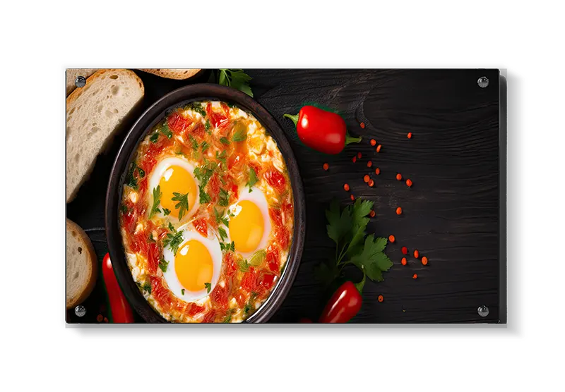 Æg pande tomater brød med madfotografi