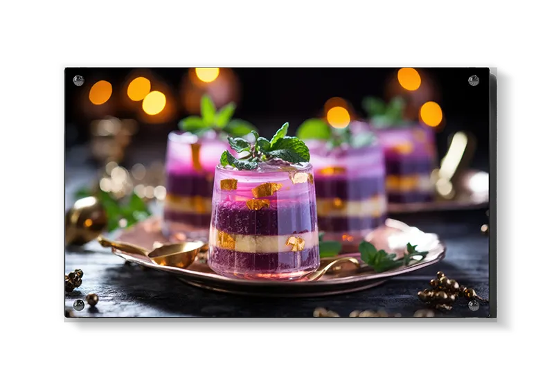 Dessert glas mynte med bokeh lag
