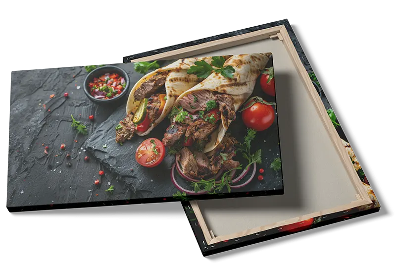 Wraps oksekød tomater løg med tekstur